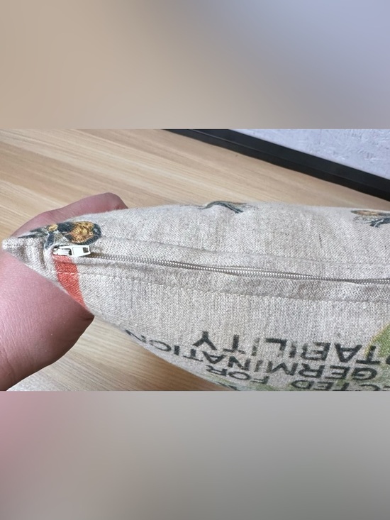 Primitives by Kathy Linen Pillow with Bee and Red Stripe - Picture 4 of 7